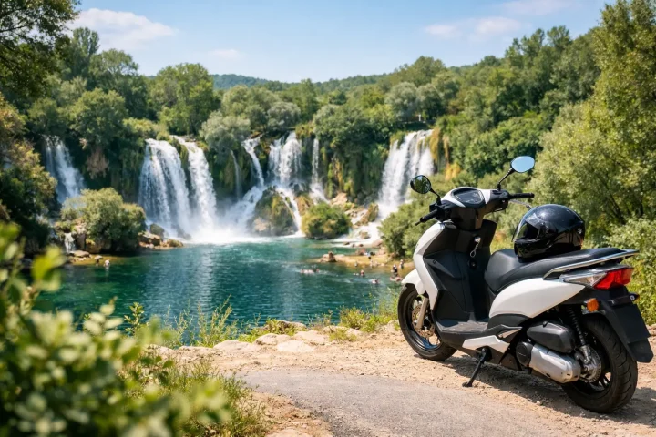 Visit Kravice Waterfall on 2 Wheels by Scooter